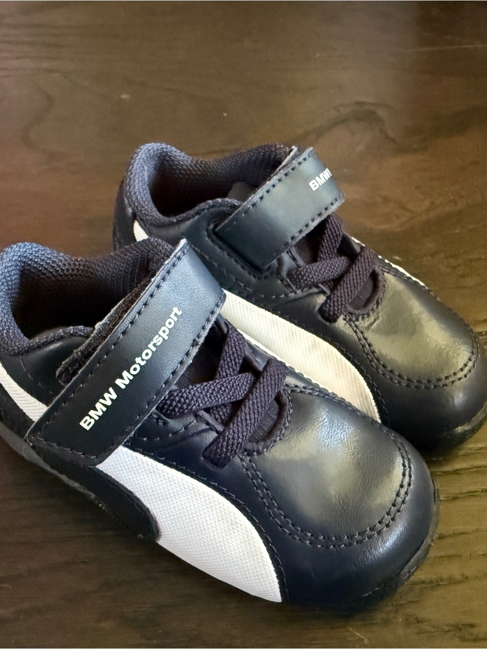Toddler Puma Navy and White Sneakers BMW